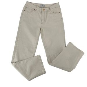 Minimum jeans women's size 28 oatmeal tan slim straight leg classic clean lines